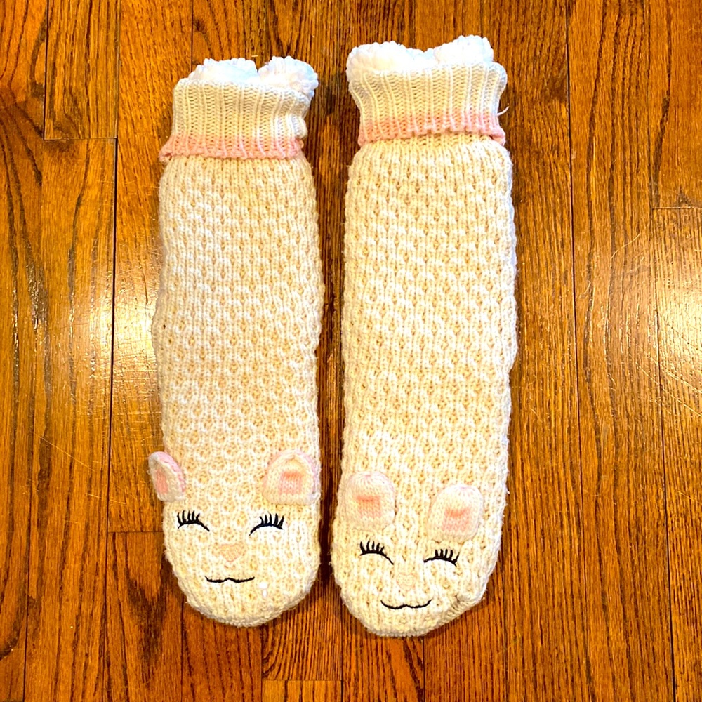 Jane and Bleecker bunny sock slippers one size